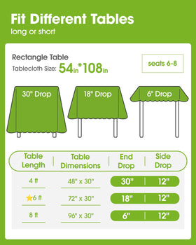 Pureegg rectangular tablecloth suited for outdoor dining setups.