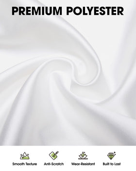 Pureegg rectangle tablecloth wrinkle-resistant surface creates a sleek, elegant dining look.