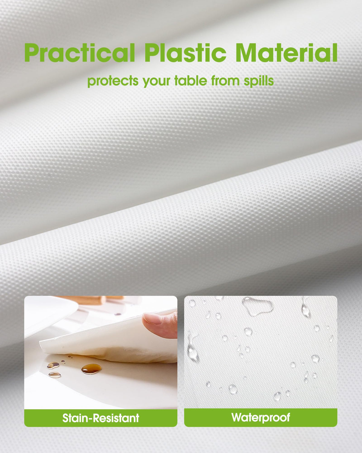 Easy cleanup with Pureegg disposable tablecloth after meals