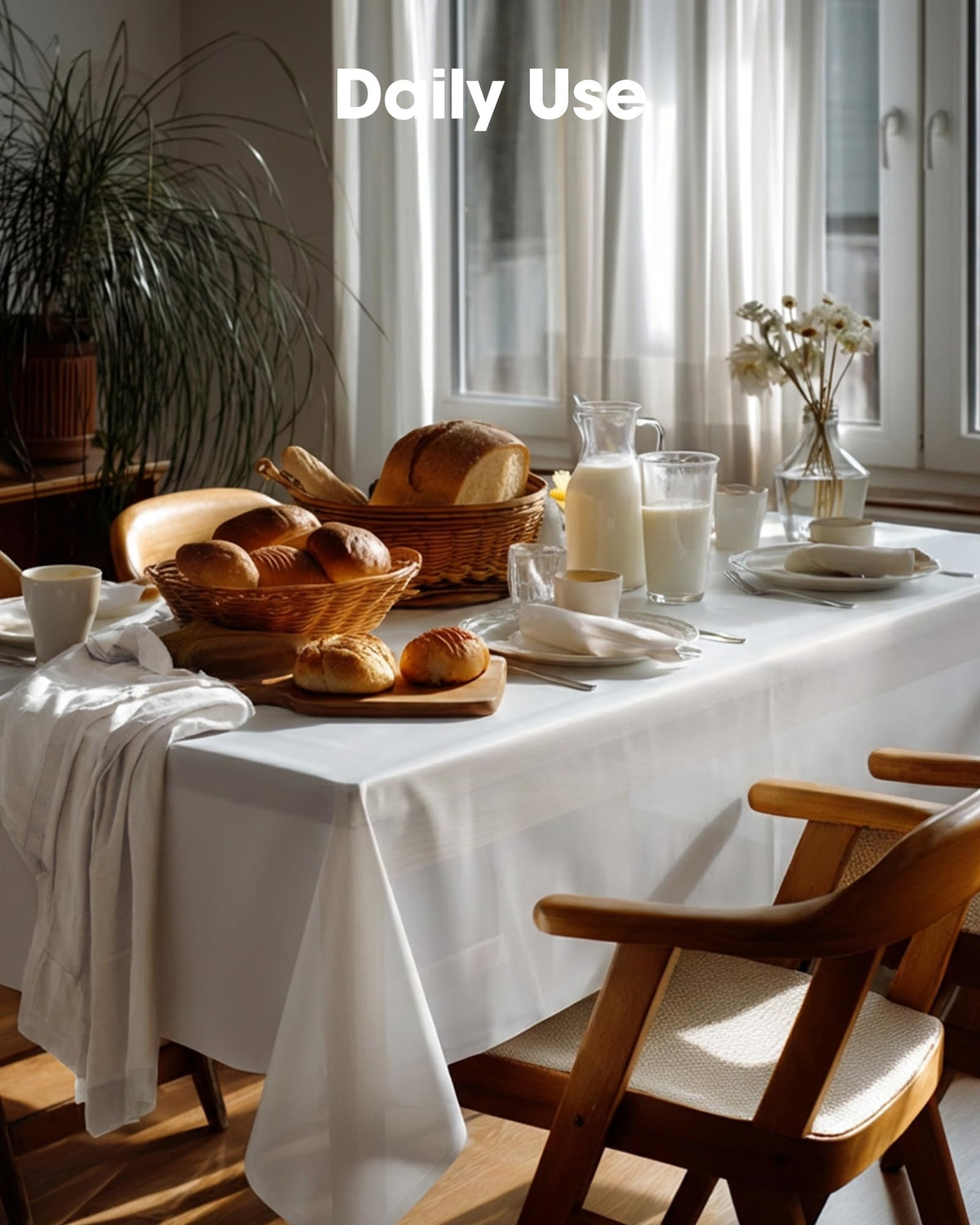 Picnic or buffet setup with Pureegg disposable cover