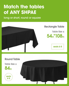 Colorful Pureegg tablecloths used to decorate a party table.