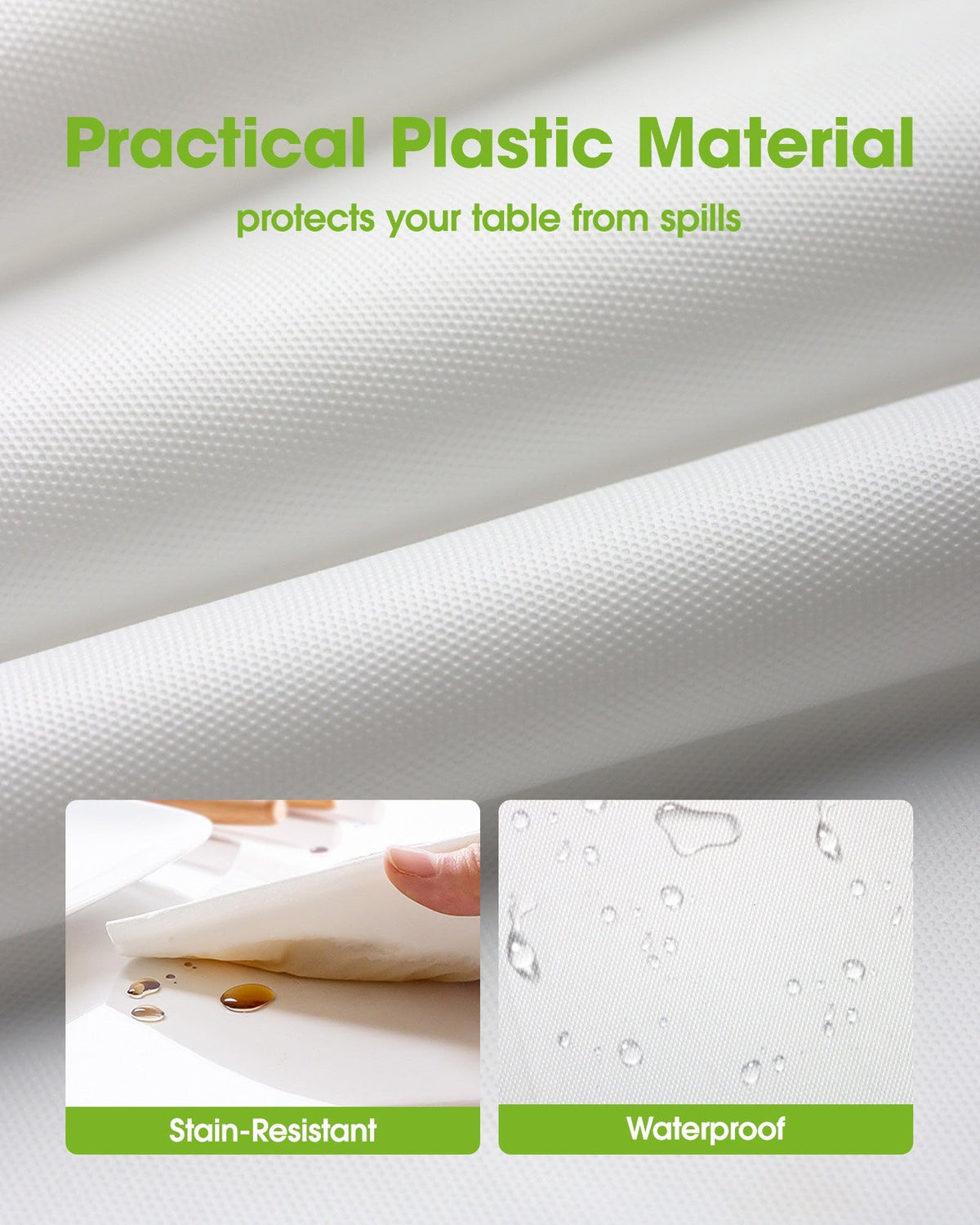 Pureegg tablecloth with waterproof surface guards against spills during gatherings.