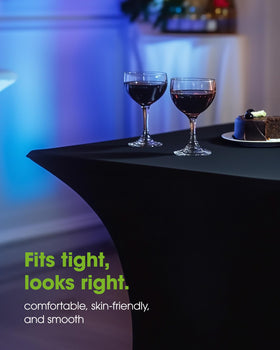 Pureegg tight-fit 6ft table cover with a smooth, secure appearance for outdoor events.