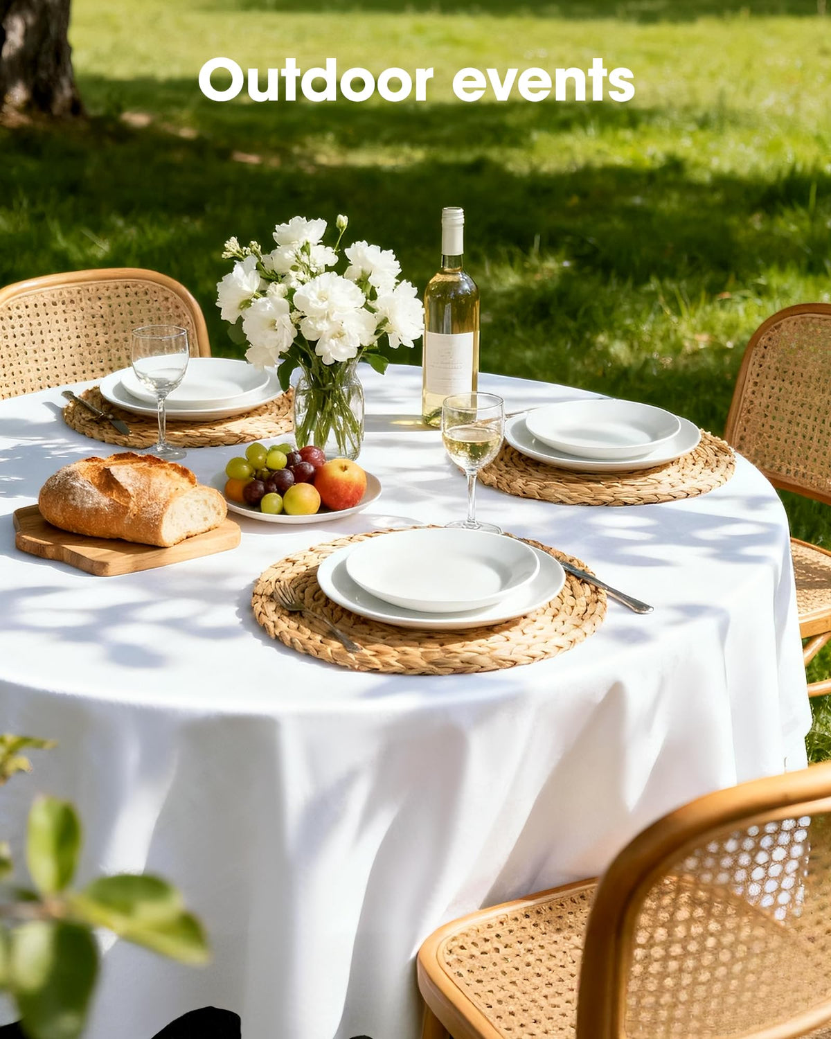 Pureegg universal-size tablecloth with color options fits many occasions.