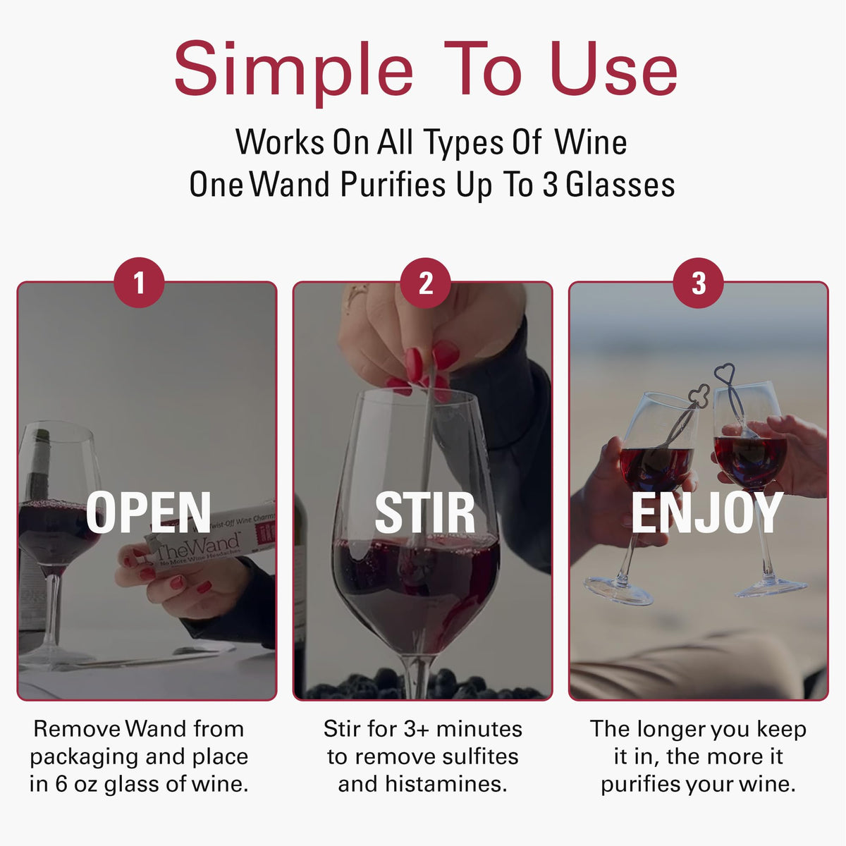 PureWine The Wand enhances flavor and aroma in every glass.