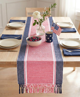 PurpleEssences table runner fringe macrame adds texture to table settings.