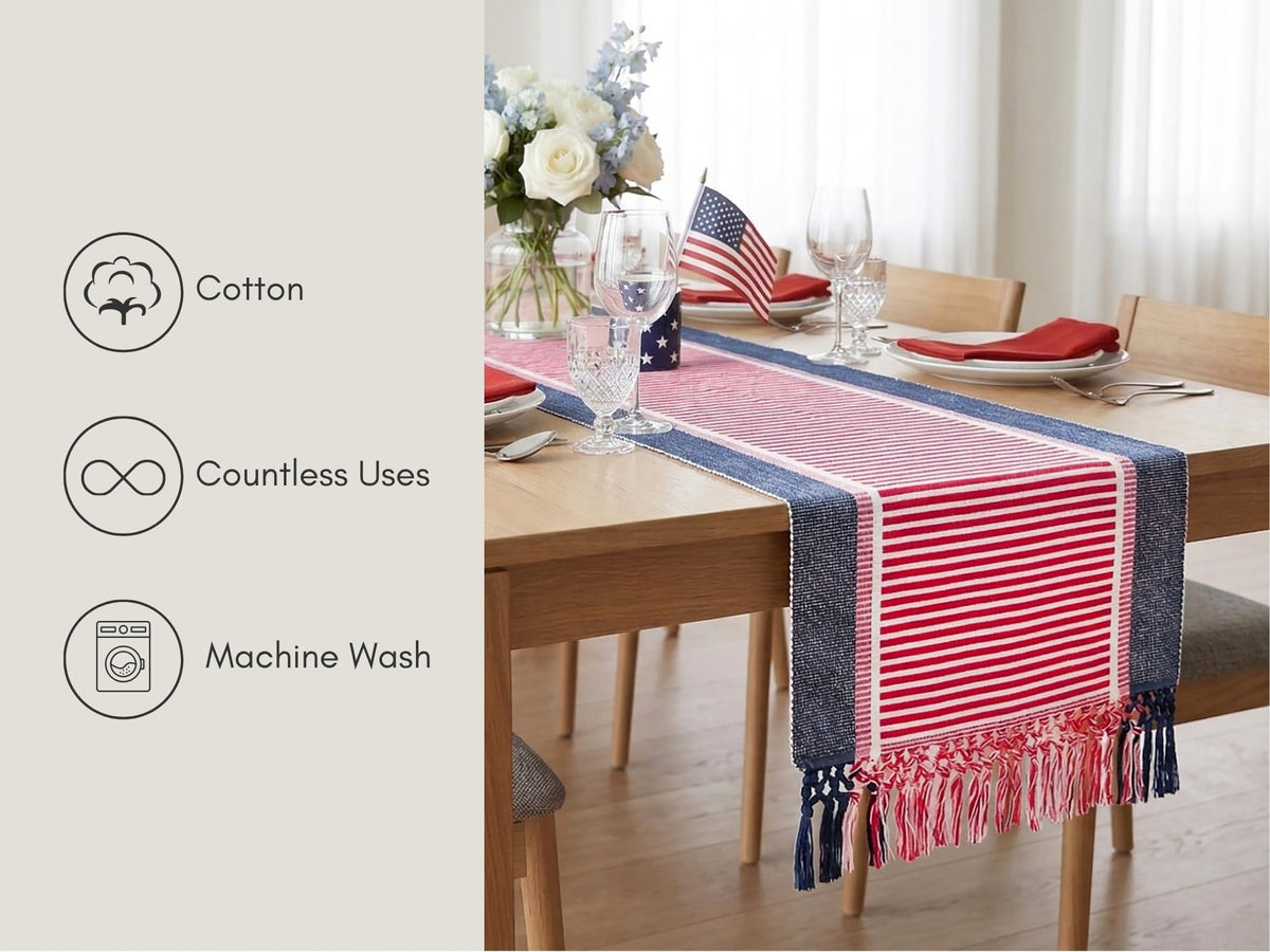 PurpleEssences table runner with heavy ribbed weave deepens color and contrast.