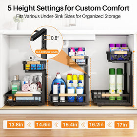 PXRACK bottom basket offers up to 13-inch clearance for tall items
