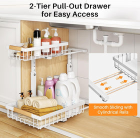 PXRACK c-shaped design under sink clearing plumbing area