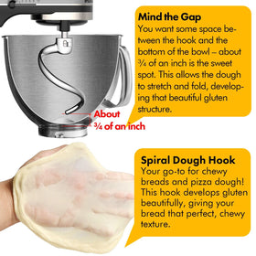 qAp dishwasher safe dough hook for easy cleaning after use