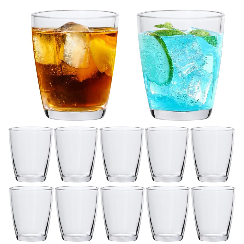 QAPPDA 7-ounce juice glasses stackable set for everyday drinks and casual entertaining.