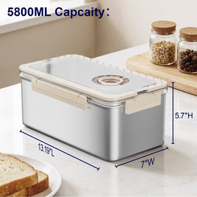 QCQHDU bread box with large capacity 5800 ml fits multiple loaves and pastries.