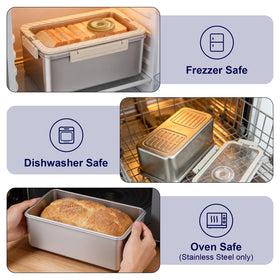 QCQHDU bread box is oven-safe and dishwasher-safe for easy maintenance.