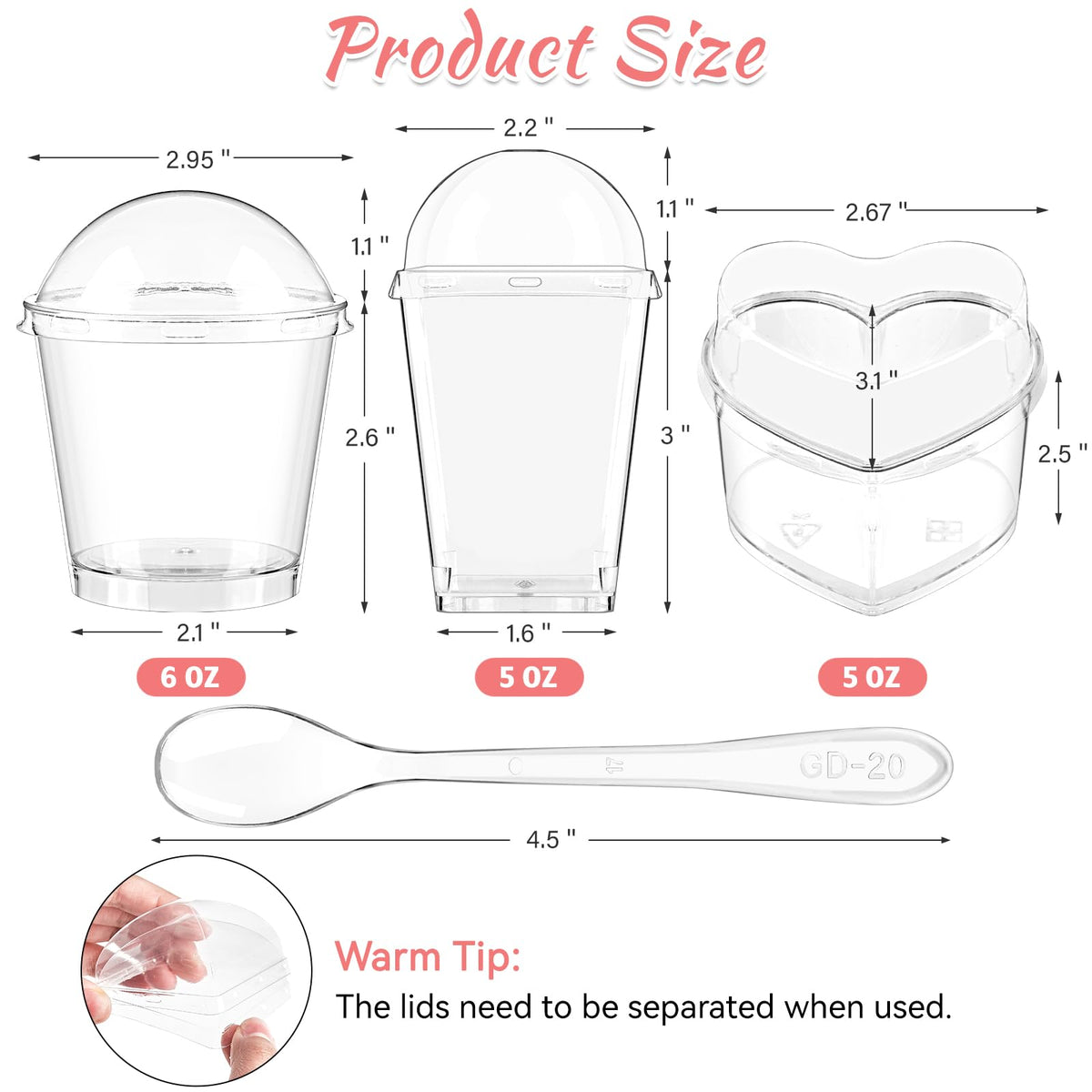 Qeirudu round 6oz cup with lid ideal for parfaits and fruit cups