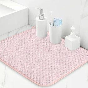 QGWJEKUI pink dish drying mats protect counters from scratches while drying glassware.
