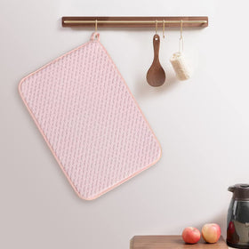 QGWJEKUI pink dish drying mats machine washable for everyday reuse.
