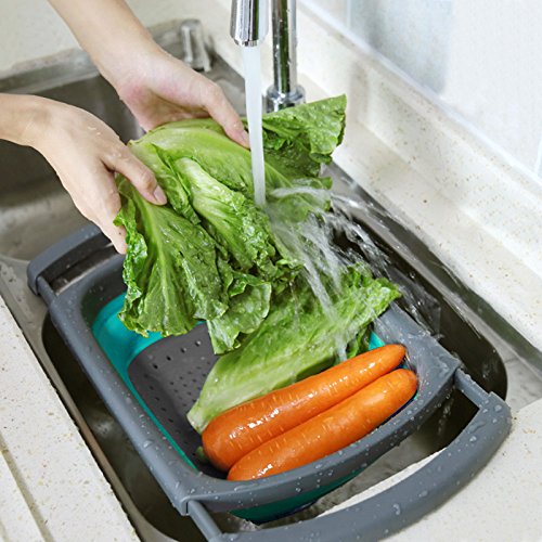 QiMH colander BPA-free and dishwasher-safe for convenient cleaning after meals.