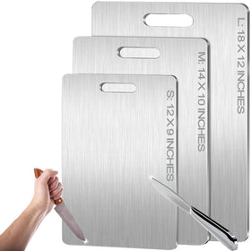 QINOSHMO titanium cutting board double-sided 12x9 offers a durable, versatile prep surface.