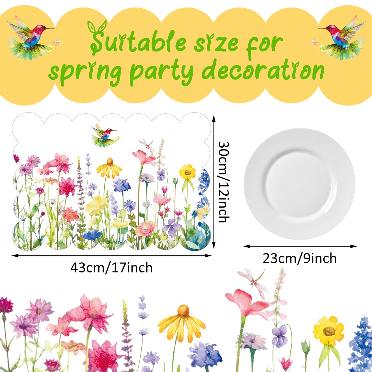 Qinyoung butterfly floral ornament placemat for colorful outdoor meals