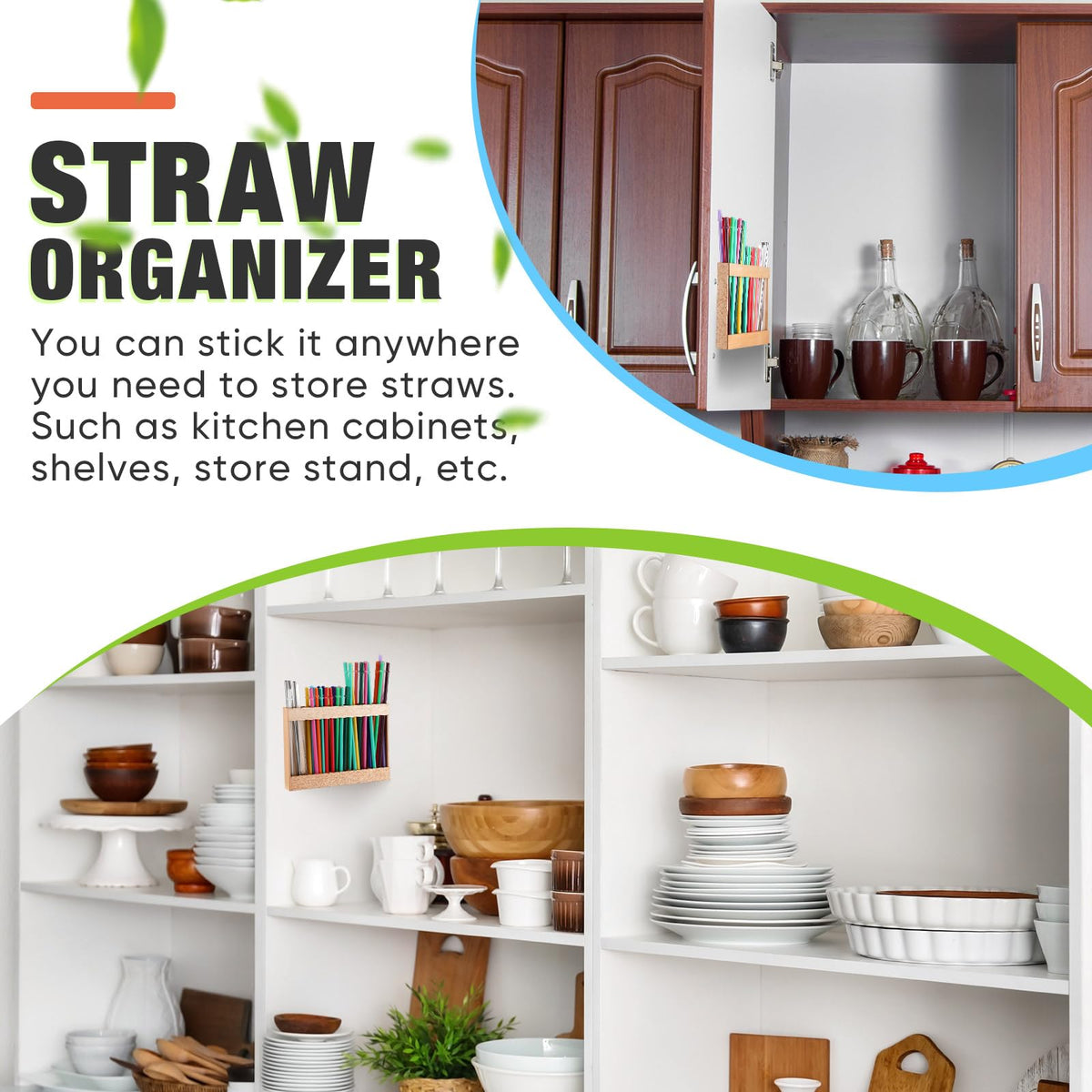 Qinyoung straw organizer keeps counters neat and ready for everyday beverages