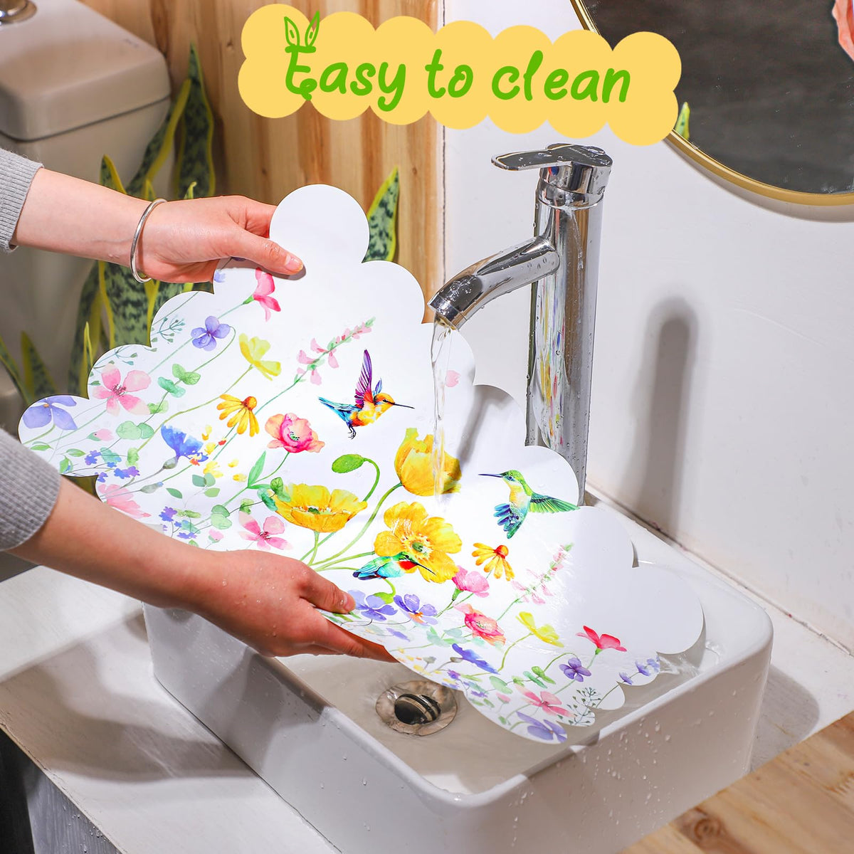 Qinyoung plastic placemats easy-clean surface for quick wipe after meals
