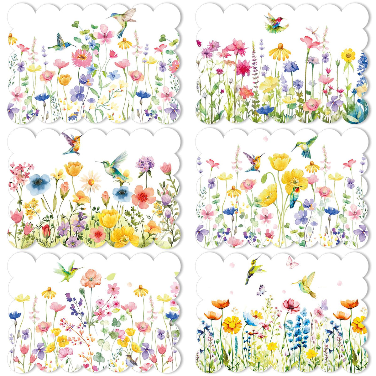 Qinyoung watercolor flowers placemats pattern for elegant table setting and easy cleanup