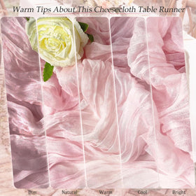 QINZOVAL backdrop-ready pink table runner for photos