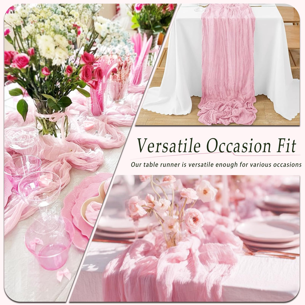 QINZOVAL shelf and mantel decoration with cheesecloth texture