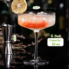 Qipecedm bar drinking glasses ideal for margaritas and chilled desserts.