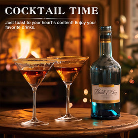 Qipecedm Gift-boxed crystal martini glasses ready for gifting.