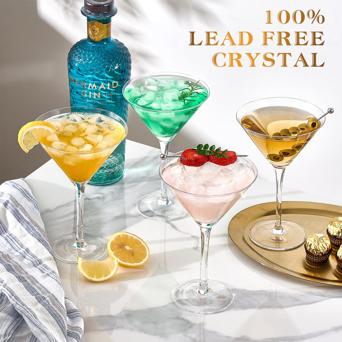 Qipecedm Light-diffusing crystal adds vibrant color to your cocktails.
