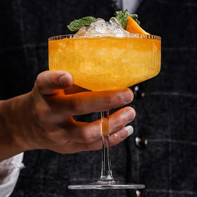 Qipecedm unique martini glass ready for classy mixed drinks.