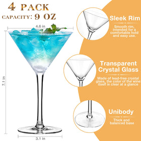 Qipecedm Wide-mouth martini glass offers comfortable grip.
