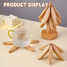 QIYLQE handcrafted wood trivet with eight-step polish offers a smooth touch.