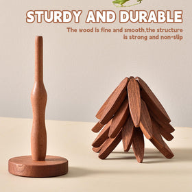 QIYLQE versatile wooden stand doubles as a decorative kitchen accent.