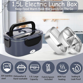 Qrastlu lunch box cord assembly shows 3-in-1 power options for on-the-go heating