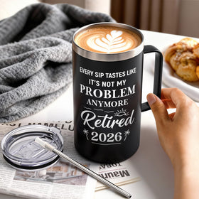 Qtencas retirement mug 304 stainless steel for durable, flavor-preserving sips
