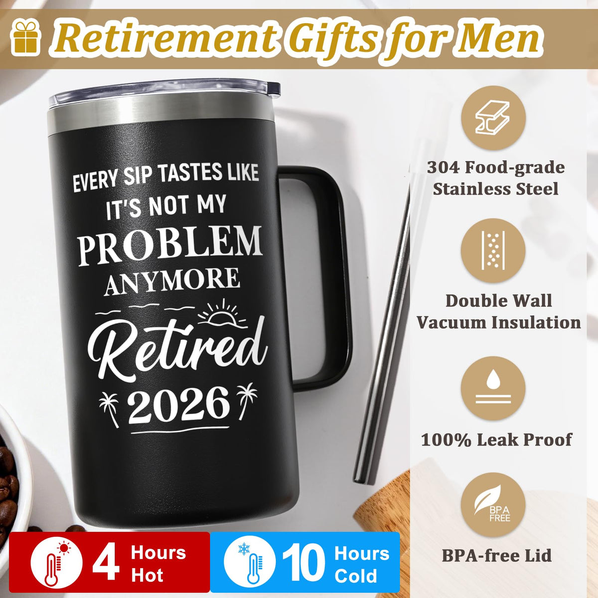 Qtencas retirement mug cup brush ensures thorough cleaning after use