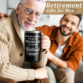 Qtencas retirement mug with stainless steel straw for mess-free sipping