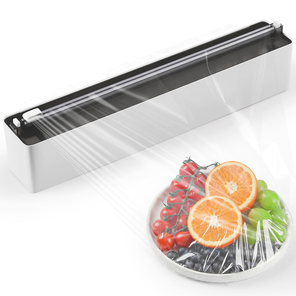 Quasziwa magnetic wrap dispenser on fridge for quick access