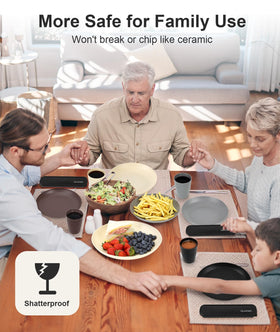 Quatish cups dishwasher and microwave safe for quick cleanup.