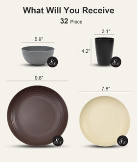 Quatish round dinner plates offering lightweight elegance and shatterproof durability.