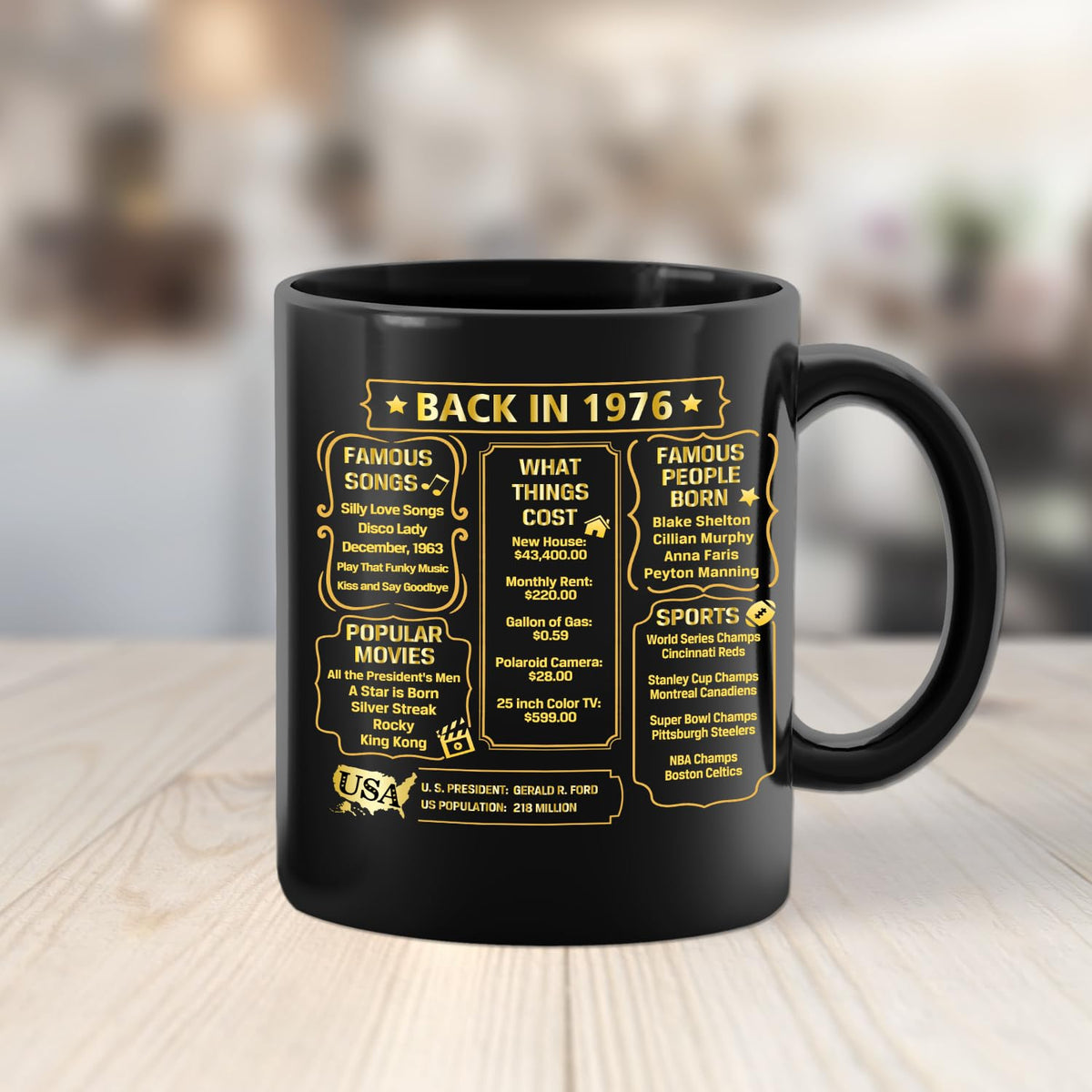 QUPT 50th birthday mug 1976 packaging, ready to ship as a gift