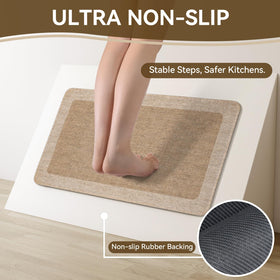 Quqei mat is washable and easy to clean for busy kitchens.