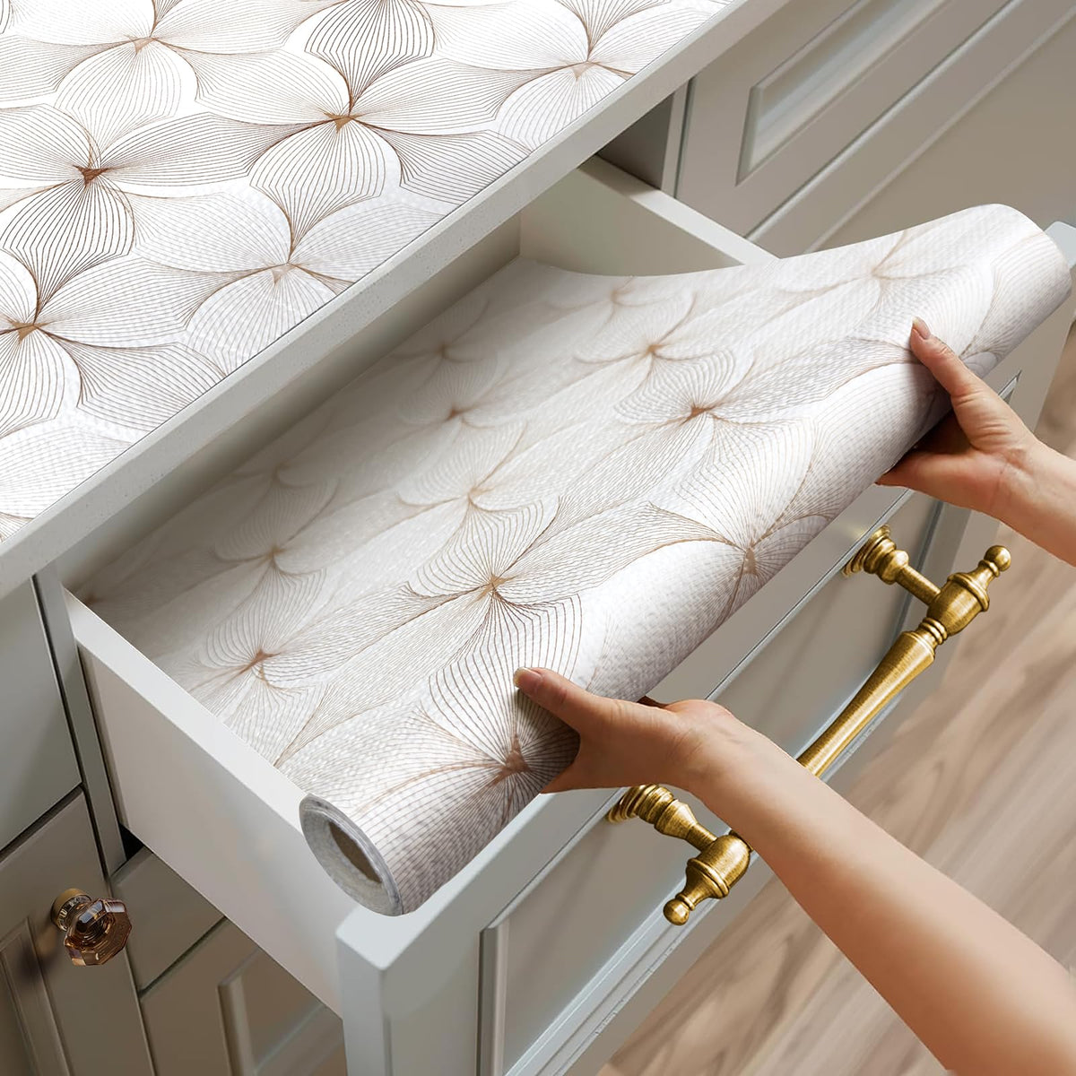 Quttisay Flower Shelf Liner with strong grip for drawers