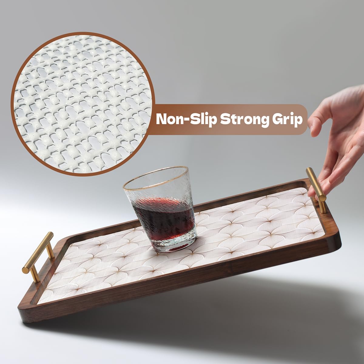 Quttisay non-slip drawer liner close-up shows raised texture for stability.