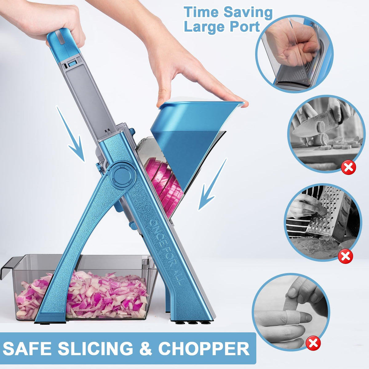 QYKIC mandoline thickness control demonstrates 0.2–8mm range for versatile cuts.