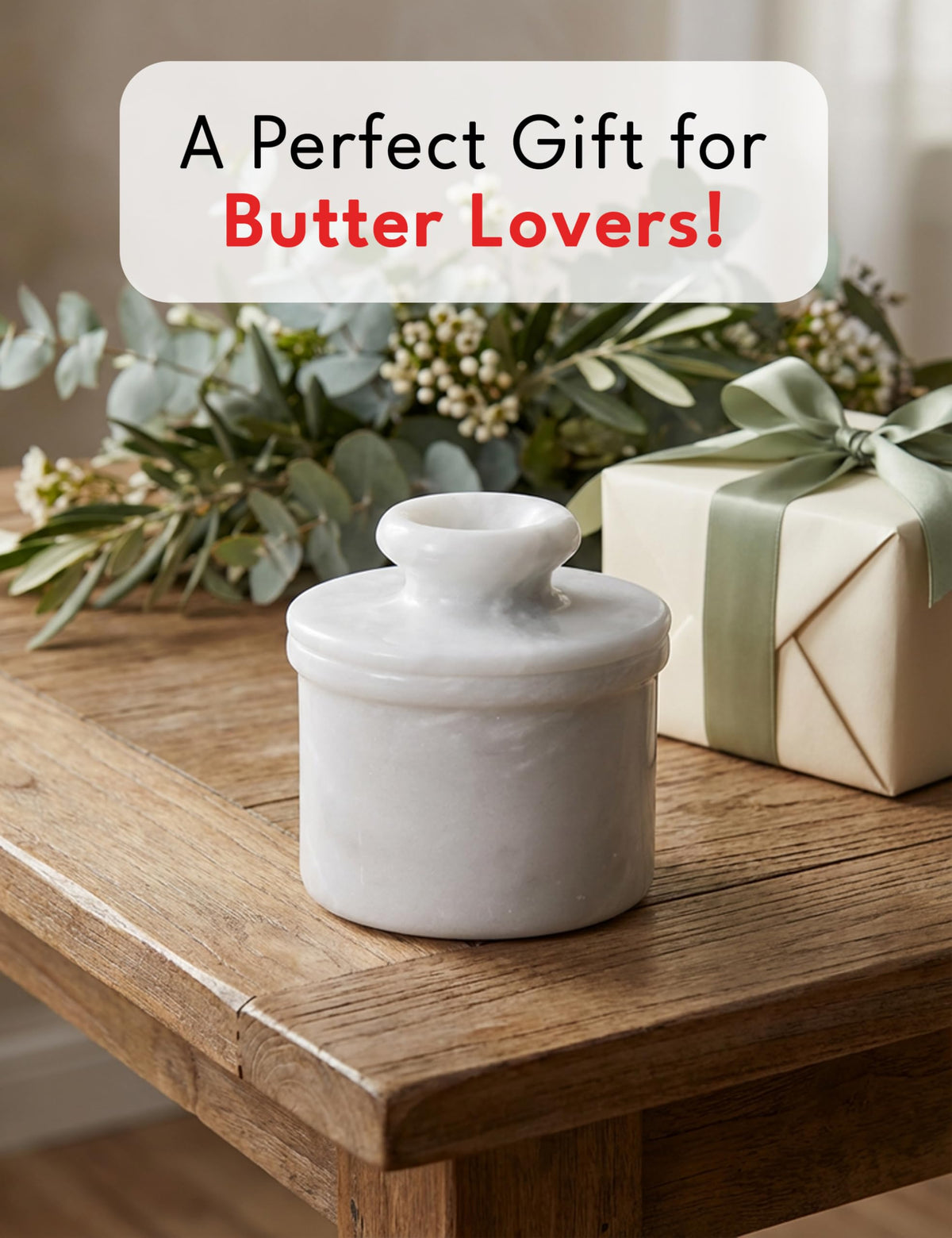 Radicaln Marble Butter Keeper shows natural marble veining and texture