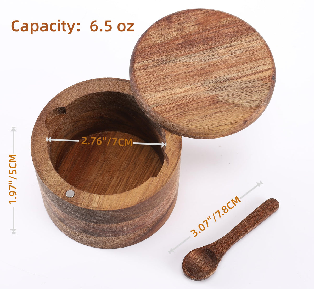 RAETTER.LY single-compartment 6.5oz condiment pot ready for salt or spices