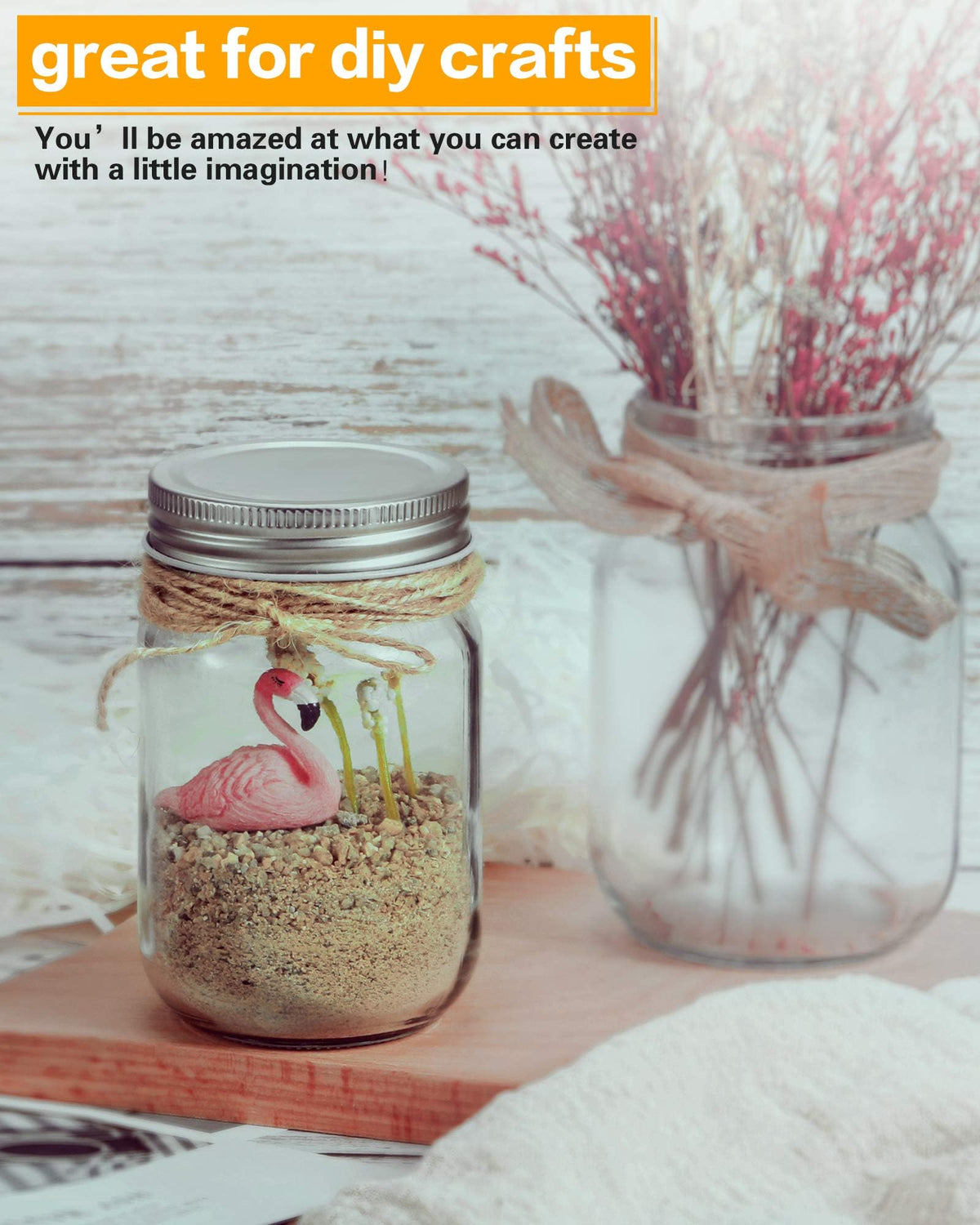 Rainforce 12 oz jars suitable for candles and DIY crafts.